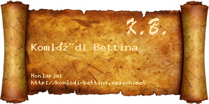 Komlódi Bettina névjegykártya